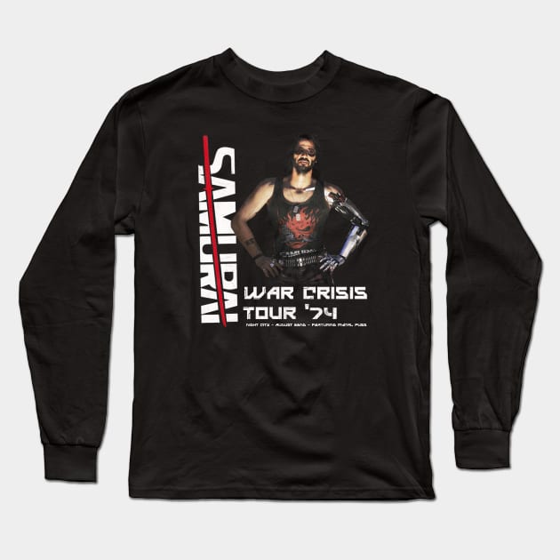 Samurai Cyberpunk Concert - War Crisis Long Sleeve T-Shirt by Magnetar